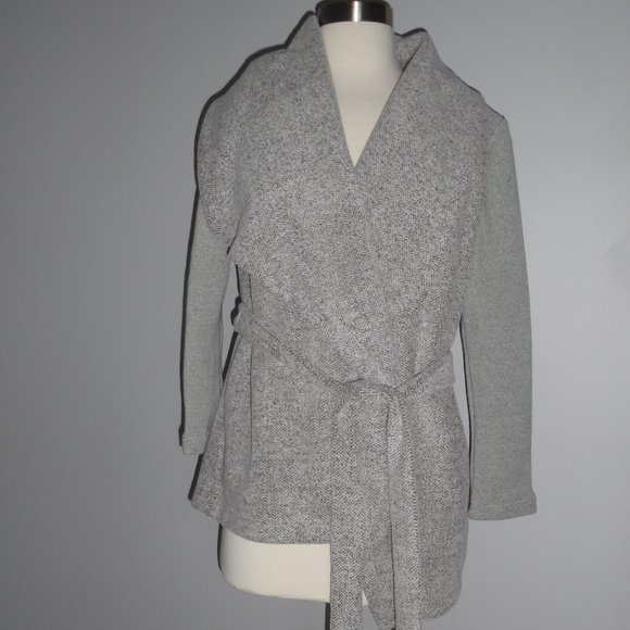 Anthropologie Dolan Northfield Knit Fleece Chevron Open front Sweater Jacket - Picture 5 of 11